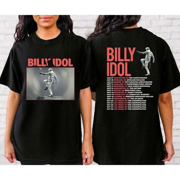 Tops - Billy Idol 2023 Live Tour 2023 Shirt 2 Sided